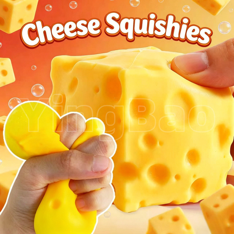 7cm Grande Queijo Quadrado Lento Subindo Mole Macio Pegajoso Espuma Brinquedo Alívio Do Estresse Presente Para Decoração