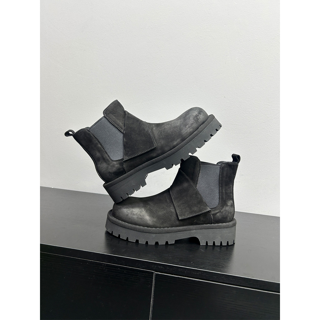 [Baba Xiansen] Botas Chelsea Botas curtas masculinas de sola grossa Botas Cargo leves Botas retrô desgastadas Botas Mart
