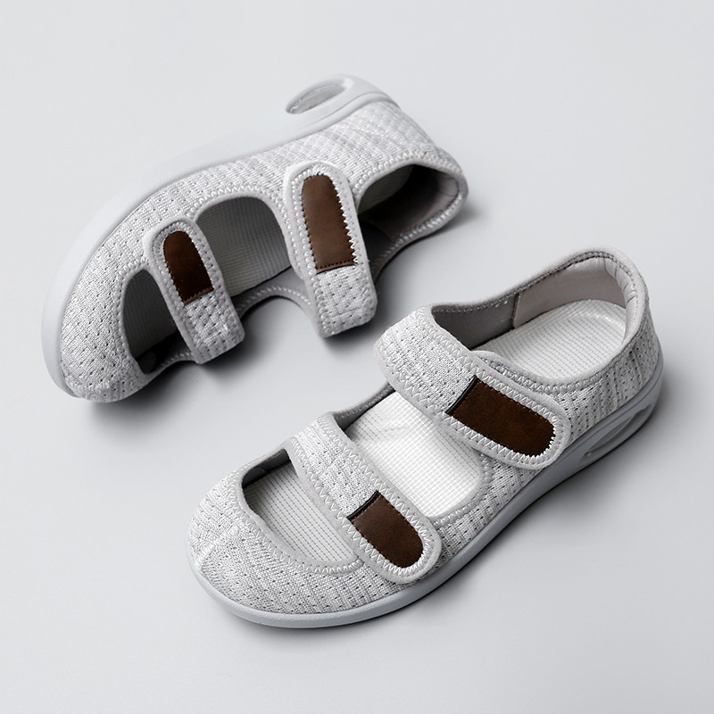 Sapatos para idosos, sapatos inchados para pés grandes, sapatos femininos para mãe, sandálias para Diabetes, sapatos par