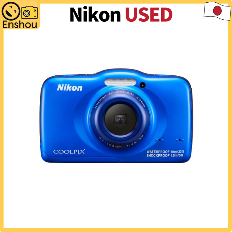 [USED]Do Japão[USADO]Nikon Digital Camera S32 Waterproof 13.0 MP Blue S32BL