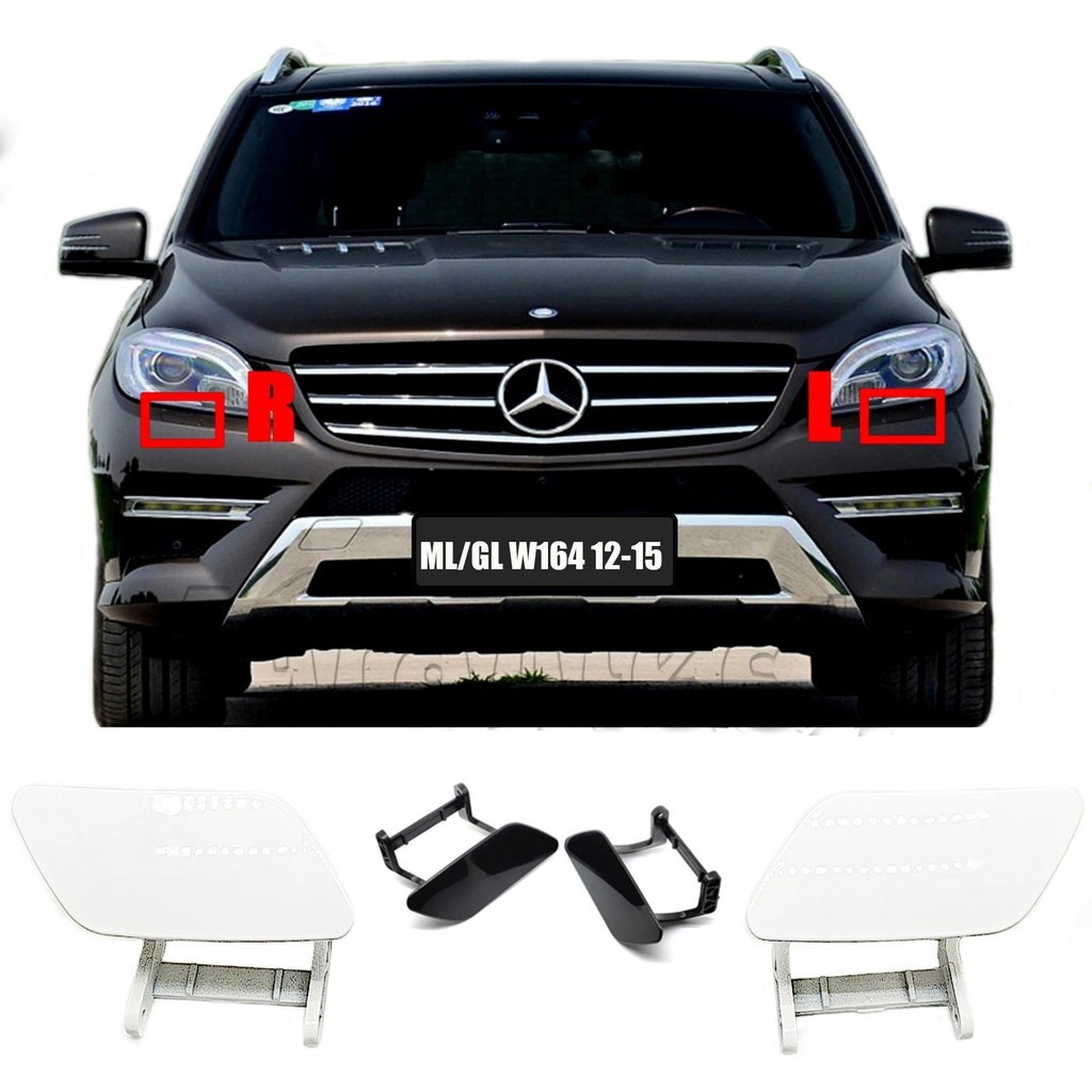 Capa De Arruela De Farol Para 12-15 Mercedes-Benz ML/GLE W164 X164 Ajuste 250 350 300 320 400 450 500 550 SUV Bocal De S