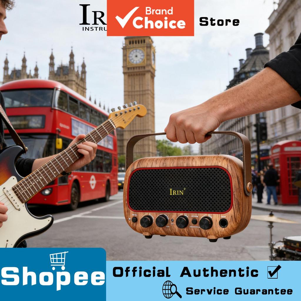 IRIN Amplificador de Violão MY-01 5W Caixa de Som Bluetooth Sem Fio com Canal Limpo e Distorção Acessórios para Violão