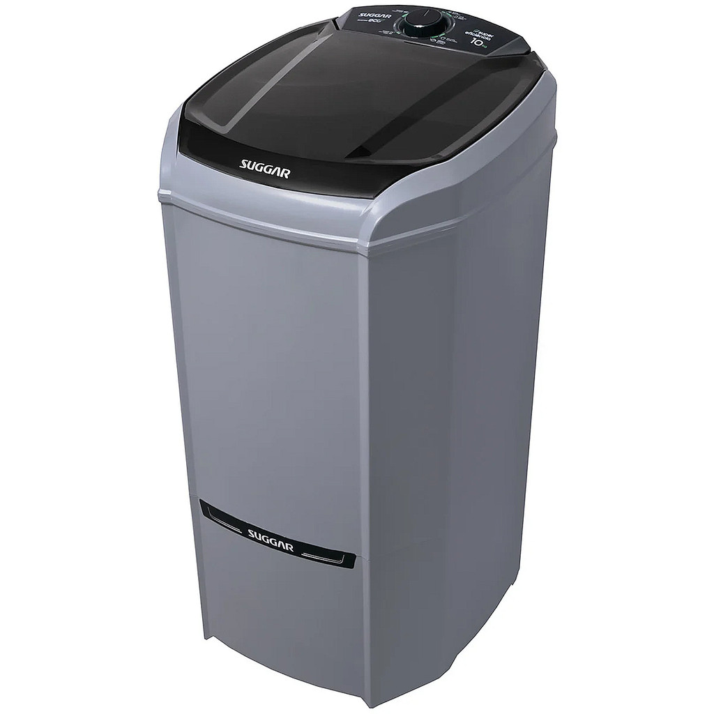 Lavadora Tanquinho 10Kg Suggar Eco Semiautomática Prata Elétrica Maquina Lavar Roupas 127V/220V