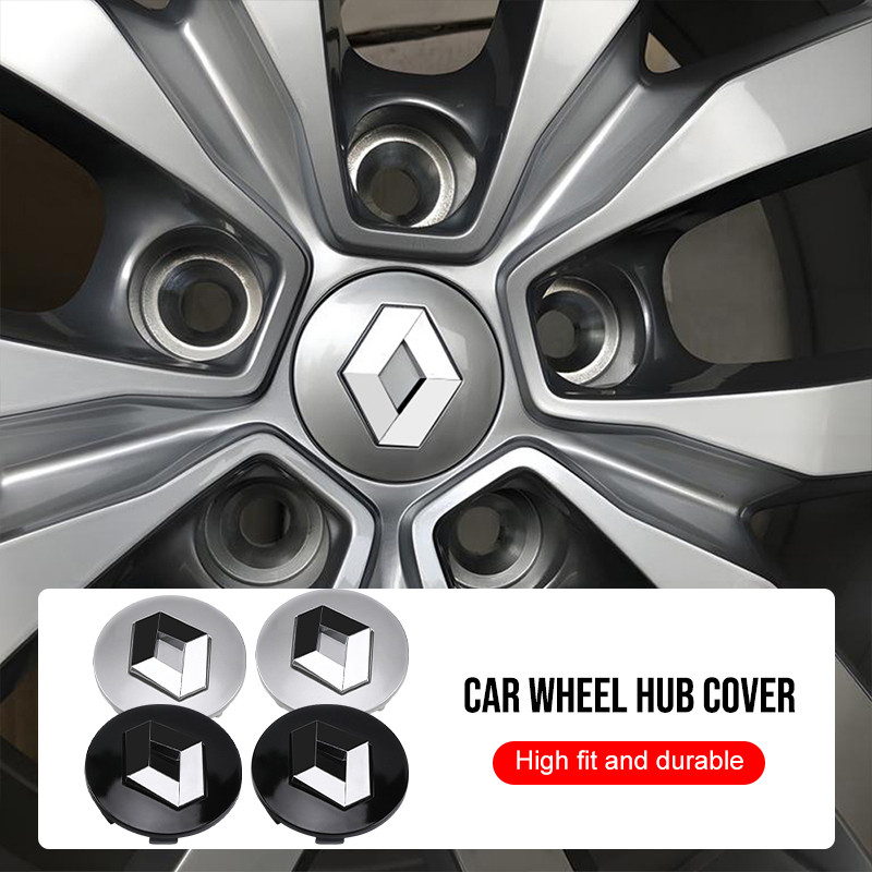 4 Pçs 57mm Centro Da Roda Do Carro Hub Tampa Emblema Accessor Para Renault Koleos Captur Kadjar Megane Clio Twingo Sceni