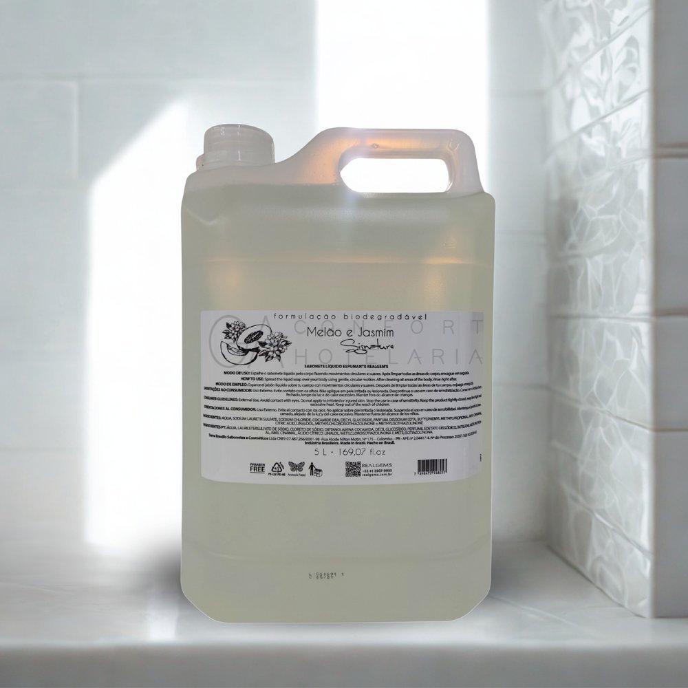 Sabonete Líquido Refil Galão/Bombona 5Lts Melão e Jasmim Signature – Realgems