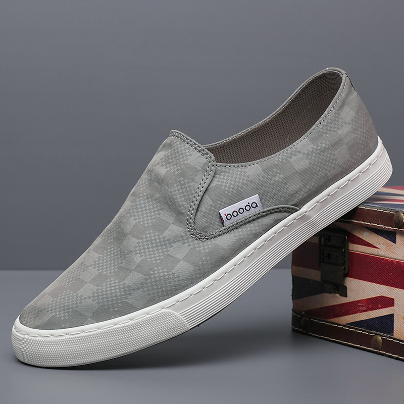 T na moda sapatos masculinos verão deslizamento em sapatos de lona simples moda masculina All-Match sapatos casuais de c