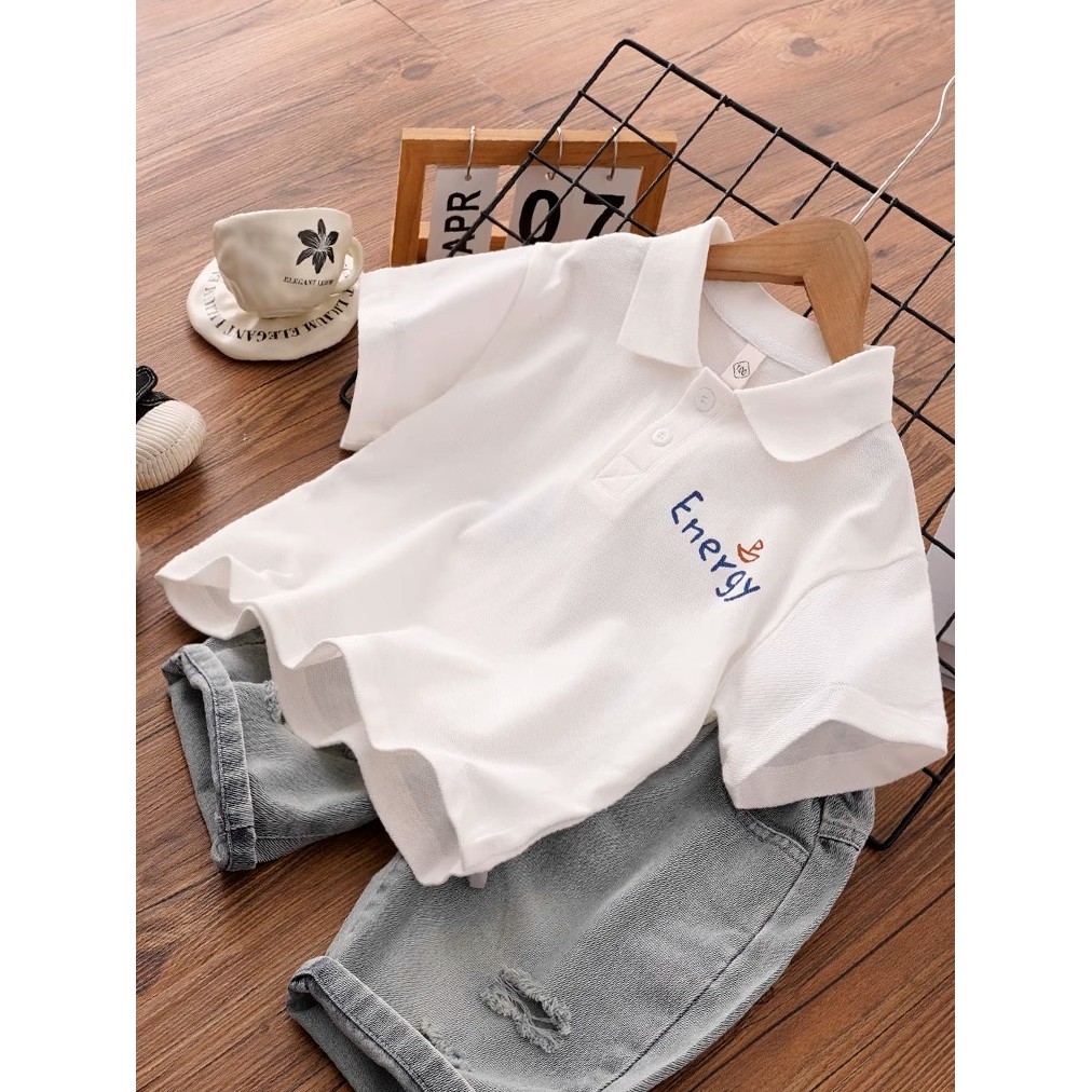 Crianças camisa polo verão meninos de manga curta camiseta puro algodão 2026 novo estilo meninos estilo ocidental verão 