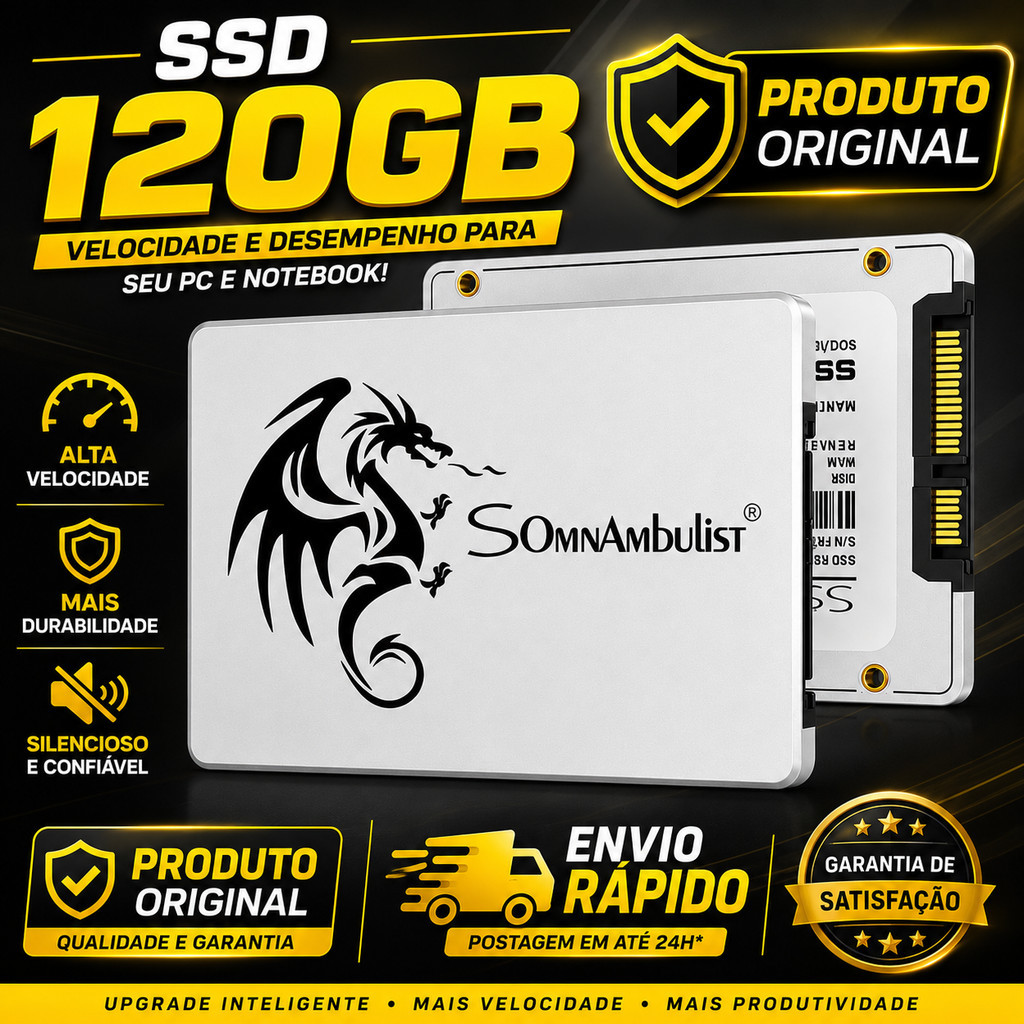 SSD 120GB SATA III 2.5 Polegadas Disco Sólido Interno Alta Velocidade para PC e Notebook Com NF