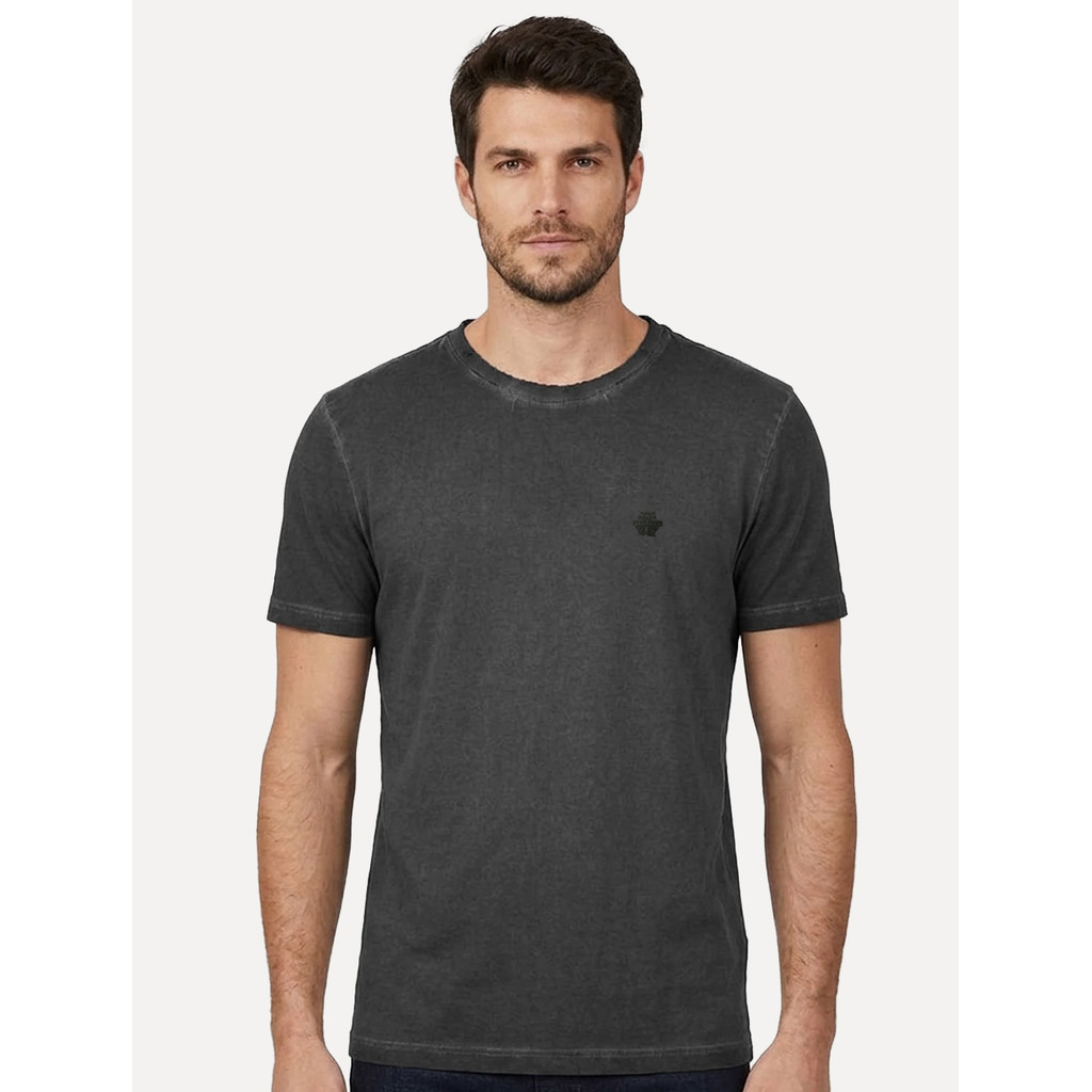 Camiseta John John Rubber Key Flame Dark Transfer Cinza Escuro