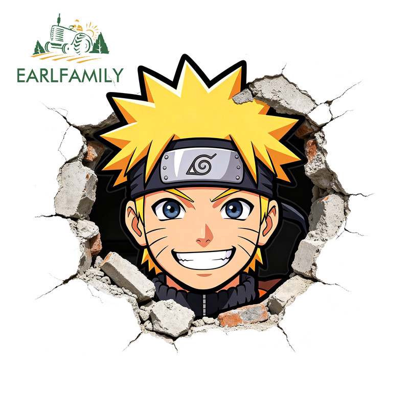EARLFAMILY Uzumaki Naruto Rasgo Adesivos De Carro À Prova Dwaterproof Água Skate Espelho Retrovisor Capacete Portátil De