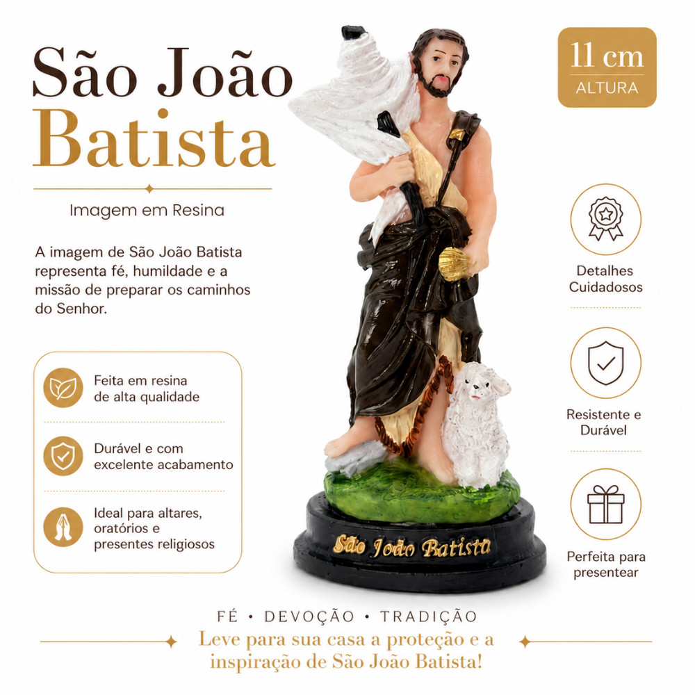 Imagem São João Batista 11 cm Resina Pequena