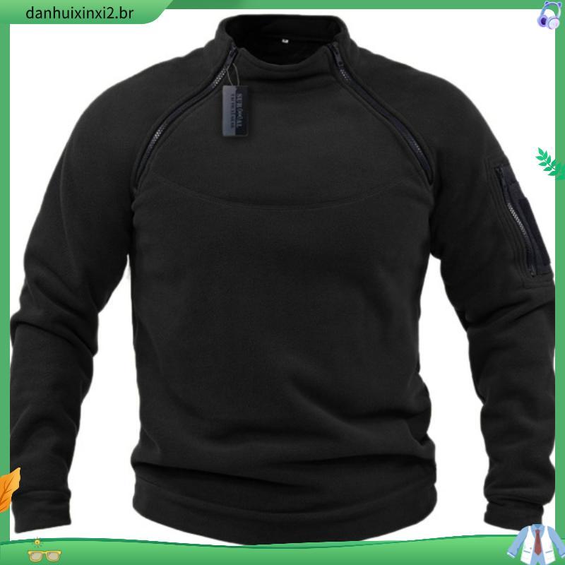Side Zipper Fleece Primavera Tactical Sweater Respirável Caça Novo Pullover Casaco Quente dos homens Uqh2 849