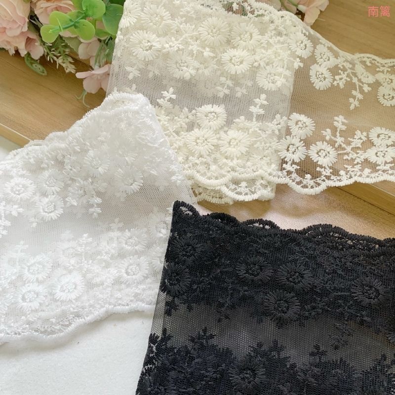 14cm De Largura Algodão Branco Bordado Fita De Renda Tecido Guipure Diy Guarnições Saia Sofá Capa Vestido De Noite Acess