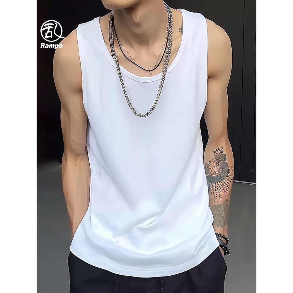 240g puro algodão americano Street Wear cor sólida sem mangas colete masculino verão único estilo básico esportes Fitnes