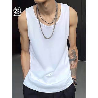 240g puro algodão americano Street Wear cor sólida sem mangas colete masculino verão único estilo básico esportes Fitnes