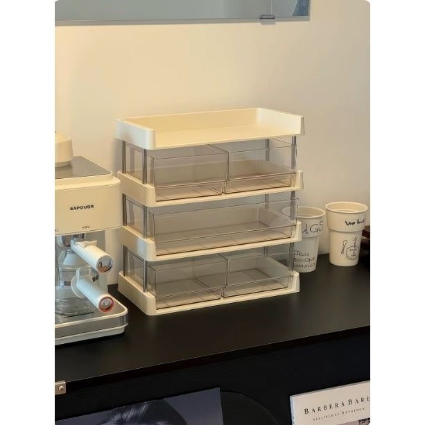 [Produtos de armazenamento] Prateleira de mesa multifuncional Chá Cosméticos Divisória multicamadas Armazenamento com es
