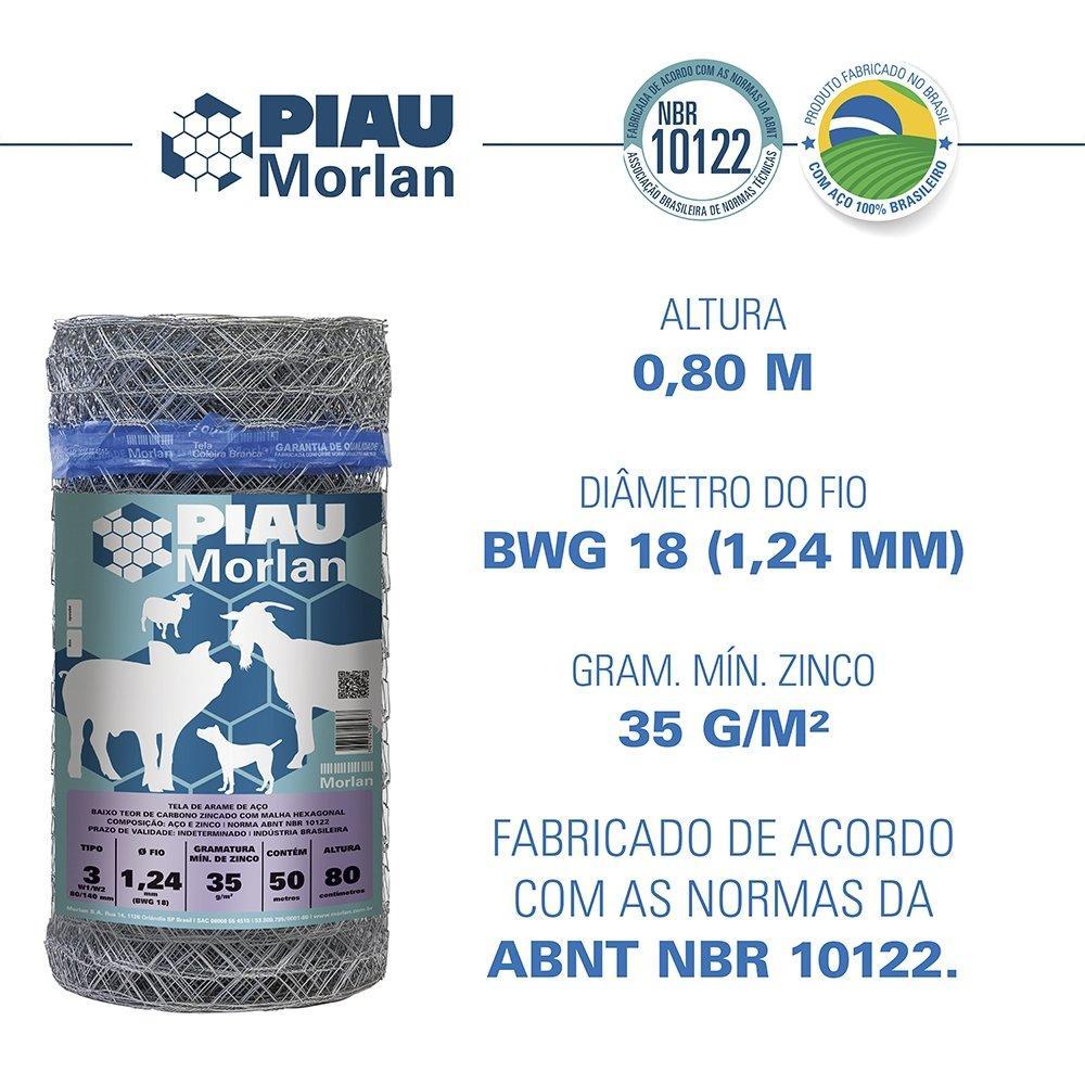 Kit 2 Tela Piau Morlan Mangueirão 3x18x0,80m 50m
