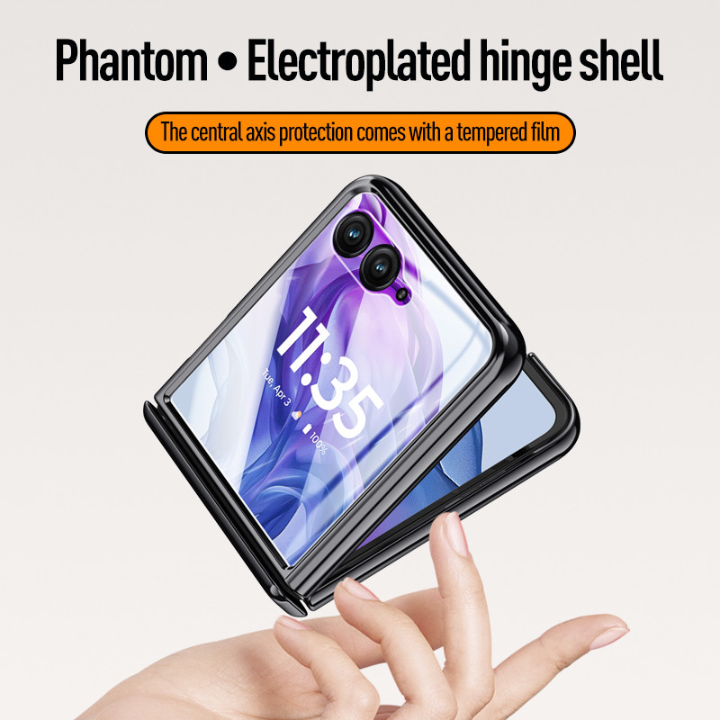 Capa Transparente De Gelo Galvanizada Para Motorola Razr 70 Plus Moto 50 Ultra 5G Protetora De Dobradiça De Mola Dobráve