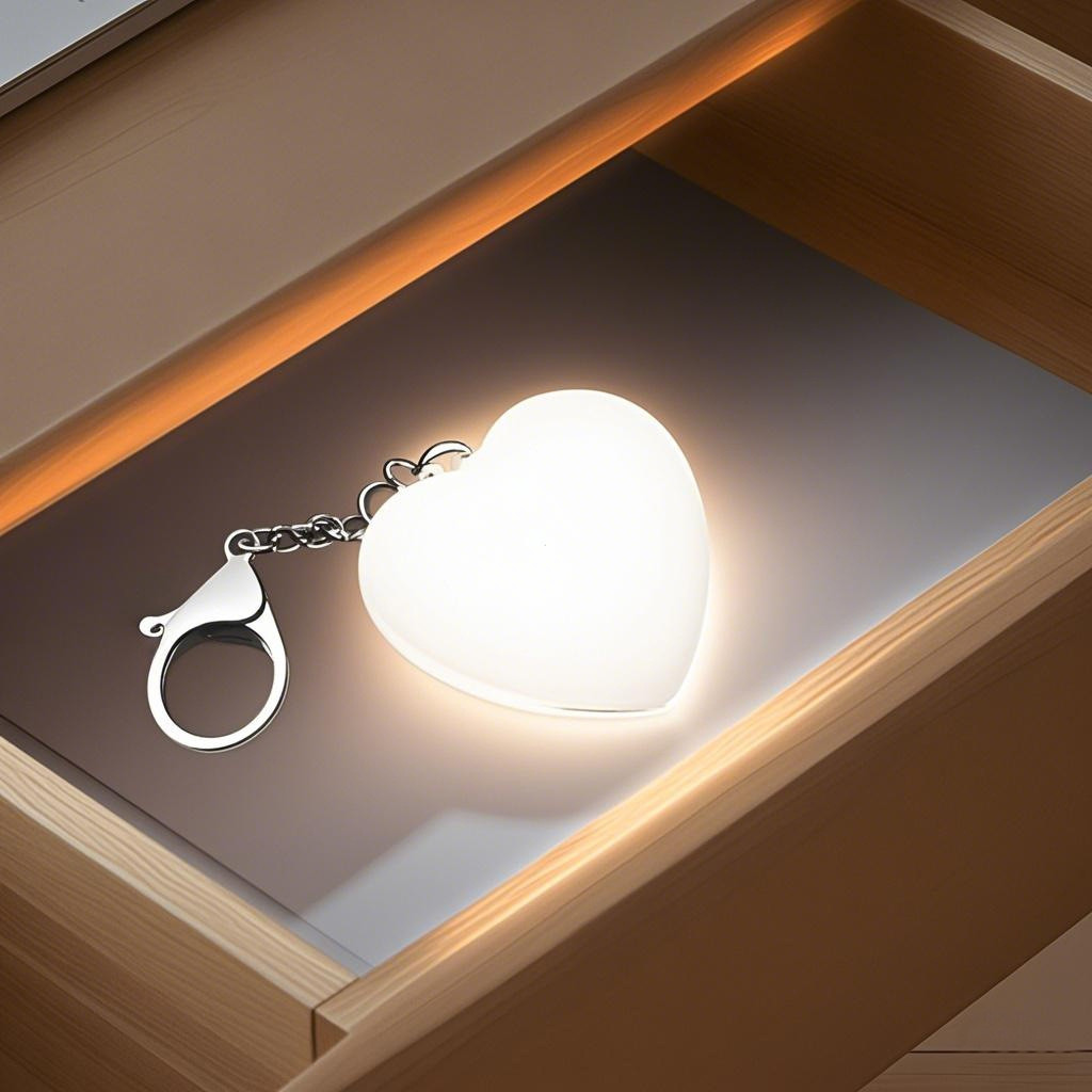 Sensor de toque amor luz noturna pingente de carregamento joias luminosas chaveiro ornamento fofo
