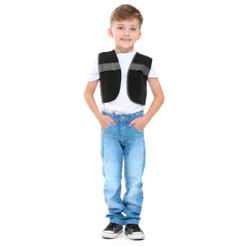 Colete Cowboy Festa Junina Infantil Preto Com Franjas Decorativas