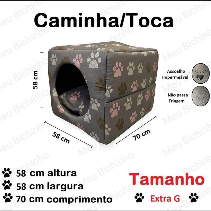 Casinha cama Toca Cama Iglu 2 Em 1 Cachorro Cão E Gato Tam  EXTRA GIGANTE