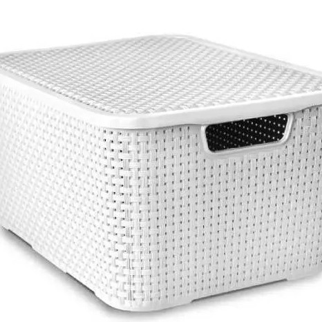 Caixa Organizadora Rattan 7 Litros 14x19x29cm Com Tampa Multiuso Universal Arqplast