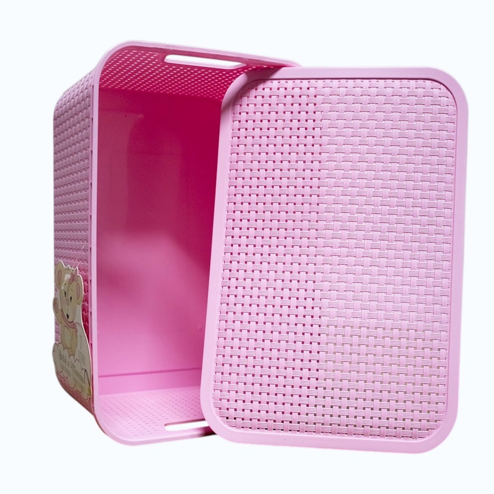 Caixa 7l Organizadora Azul ou Rosa C/ Tampa Linha bebê - Monte libano