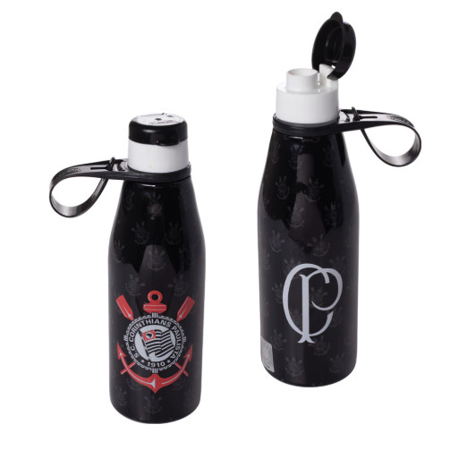 Garrafa De Plástico 530 ml Com Tampa Decoração Corinthians