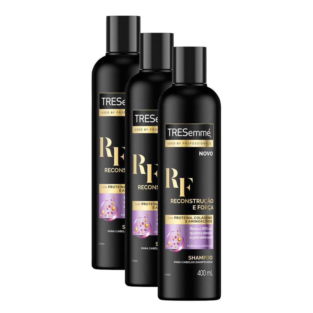 Kit 3 Shampoo TRESemmé Reconstrução e Força 400ml