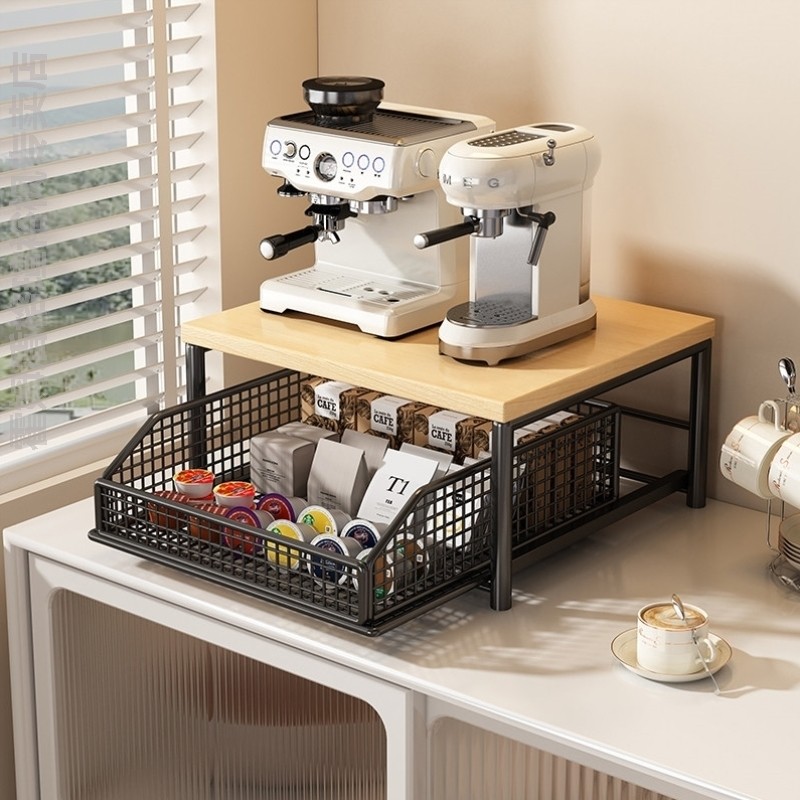 Máquina de café de mesa prateleira de armazenamento multifuncional mesa de colocação copo de água saco de chá cápsula má
