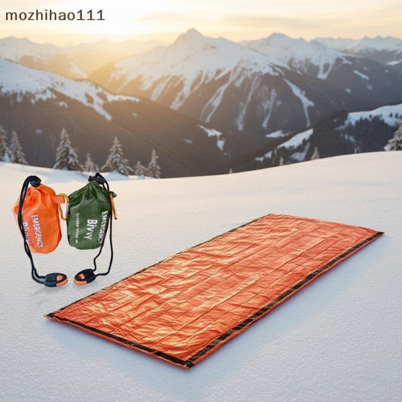 [mozhihao] Saco De Dormir Portátil De Emergência Com Mosquetão De Apito Para Aventuras Ao Ar Livre Térmico [motw]