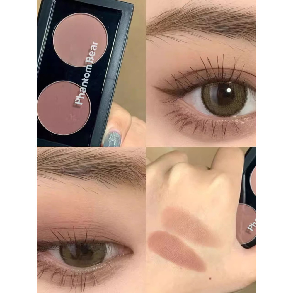 Xiaohongshu Sombra de duas cores ~ Cinza Rosa Lotus Color Matching Color Eyeshadow Palette Perolado Fosco Estudante Diár