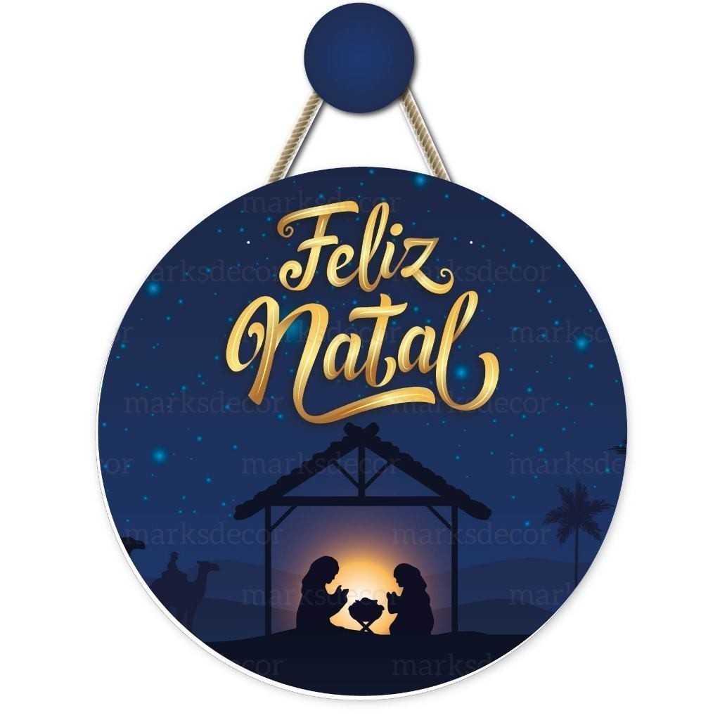 Enfeite Porta Casa Feliz Natal + Pendurador Incluso, Decoração Sala