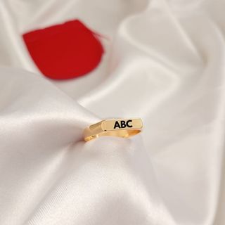 Anel Chapinha ABC escolar Folheado a Ouro 18k - semi joia