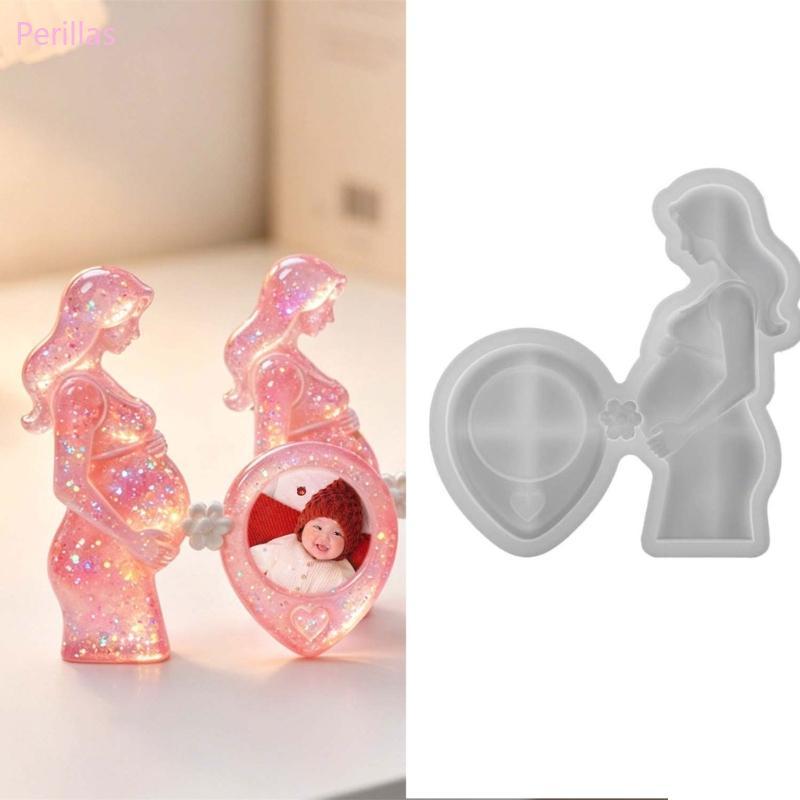 Perillas E Bebê Standee Molde Silicone Para Resina Epóxi Moldura Foto Argila Artesanato