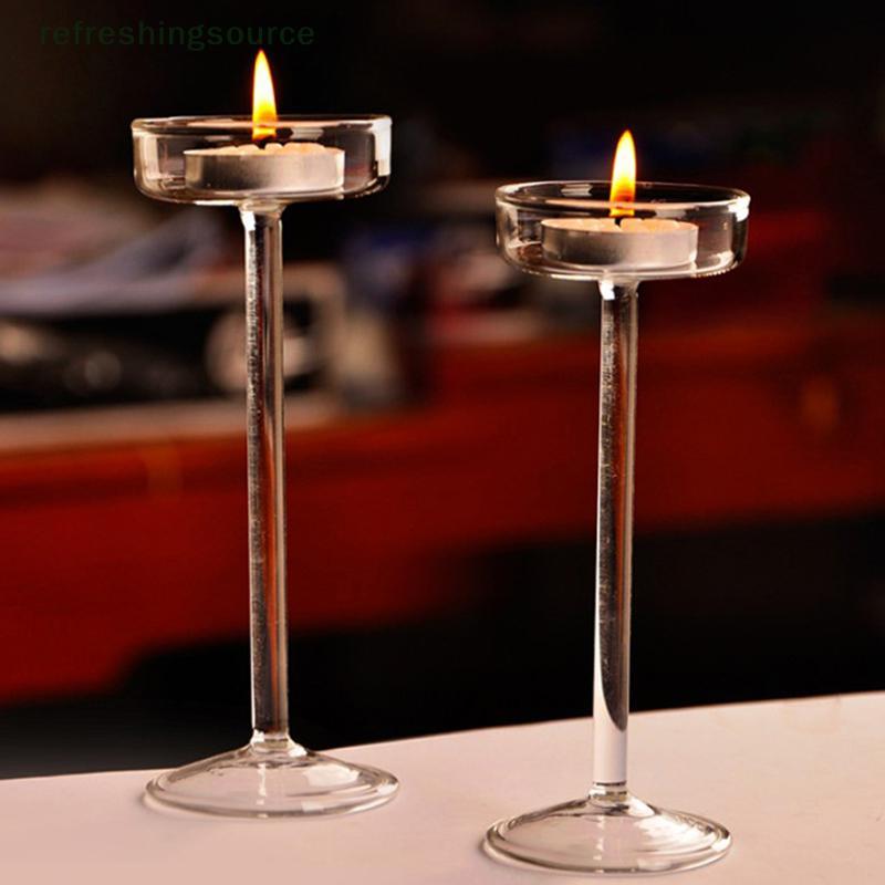 [T & B] Conjunto De Castiçais De Vidro De 1 Peça Suporte De Vela Tealight Decoração De Casa Peças Centrais De Mesa De Ca