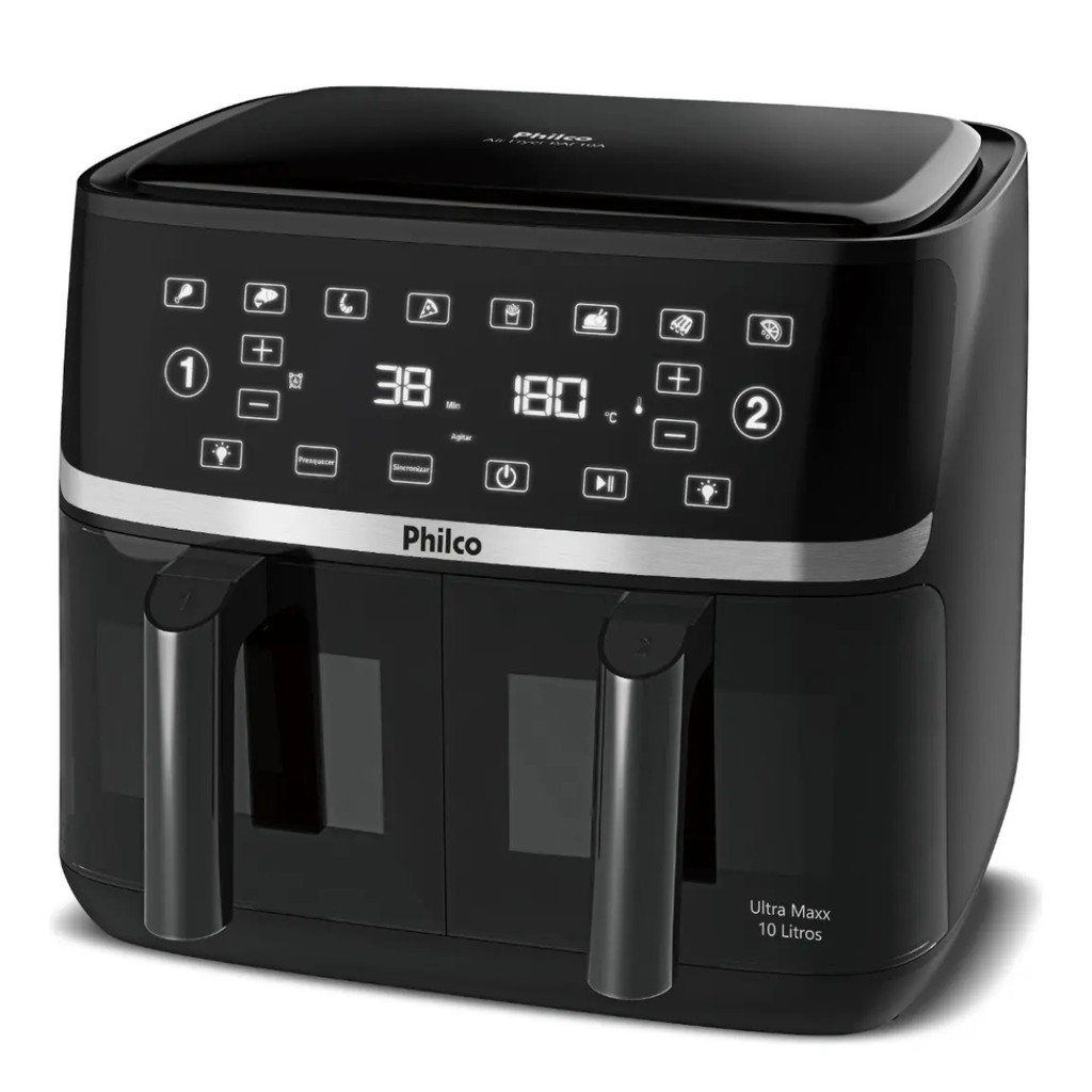 FRITADEIRA AIR FRYER PHILCO 10L CESTO DUAL ZONE 2000W PAF10A 127V