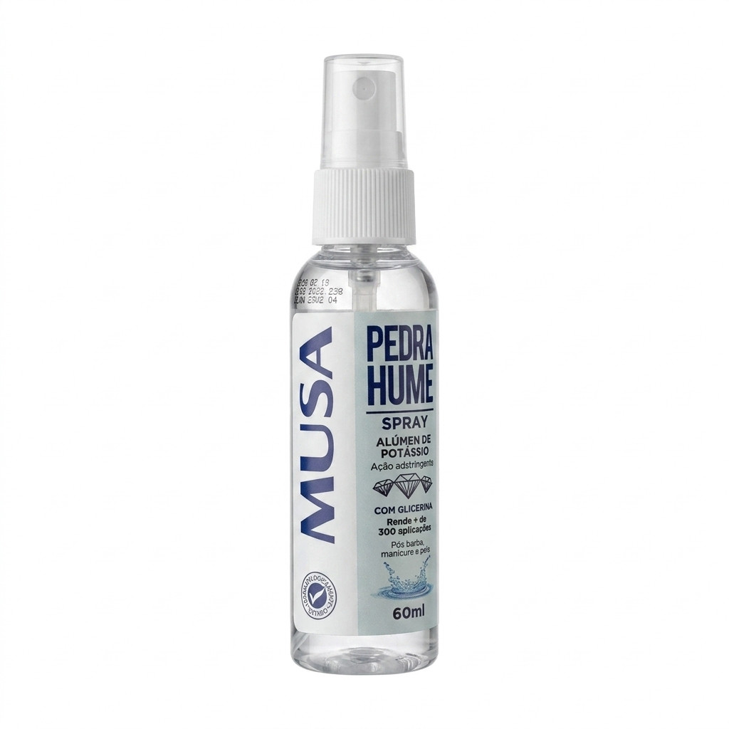 Pedra Hume Spray 60ML Antitranspirante MUSA Adstringente Cicatrizante