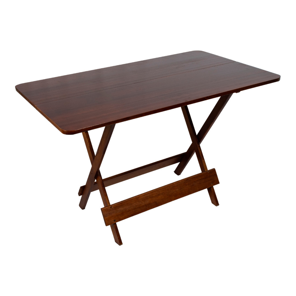 Mesa 120x70 Dobrável Madeira Maciça 6 Lugares Bar