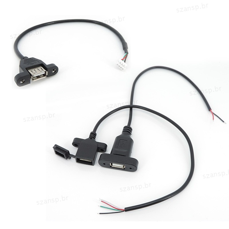 USB Fêmea 2 4 Pinos Núcleo Fio terminal Plug Fonte De Alimentação Tomada Cabo Carregamento Capa Painel Montagem Conector