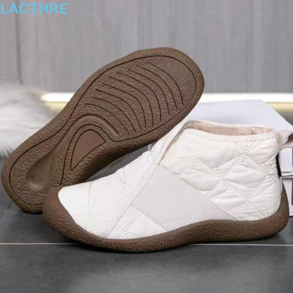 Botas De Neve De Pelúcia LACTHRE , Sapatos De Plataforma Leve Femininos Baixos Antiderrapantes Com Sola Macia Para Casa