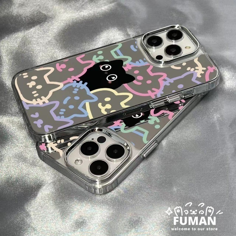 Estilo Coreano Bonito Gato Espelho Caixa Para Samsung Galaxy S26 S25 FE Edge Plus Ultra A57 A37 A27 A17 A07 A56 A36 M17 