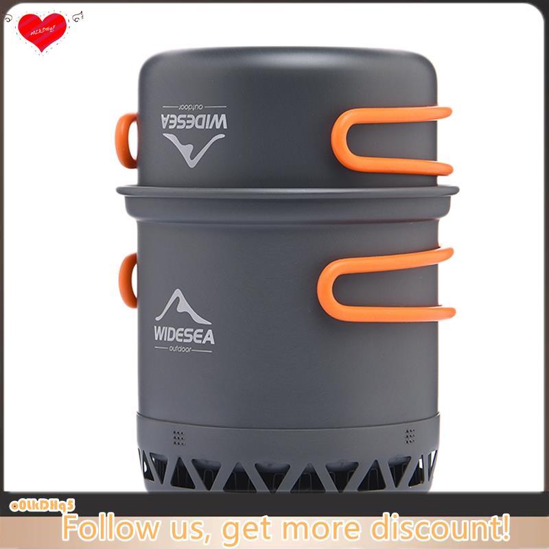 WIDESEA Panelas De Acampamento Ao Ar Livre Conjunto Talheres Aquecimento Rápido Panela Trocador Calor Fogão Equipamentos