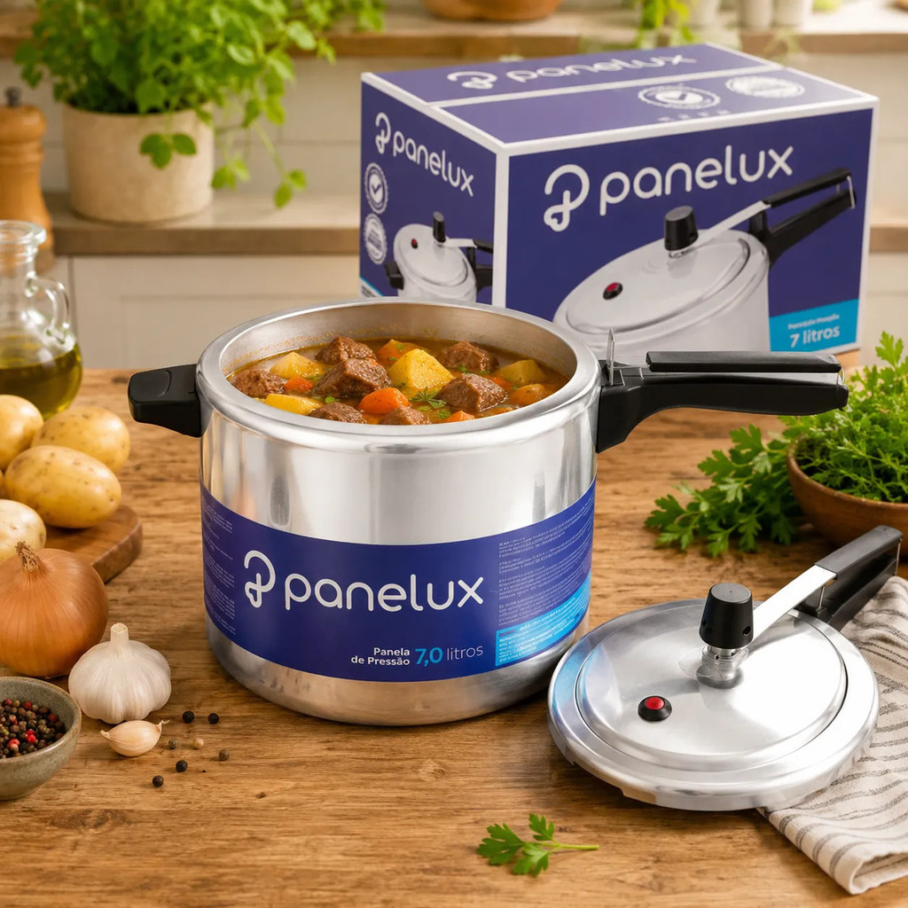 Panela De Pressão Panelux 7 Litros Polida Original Pronta Entrega