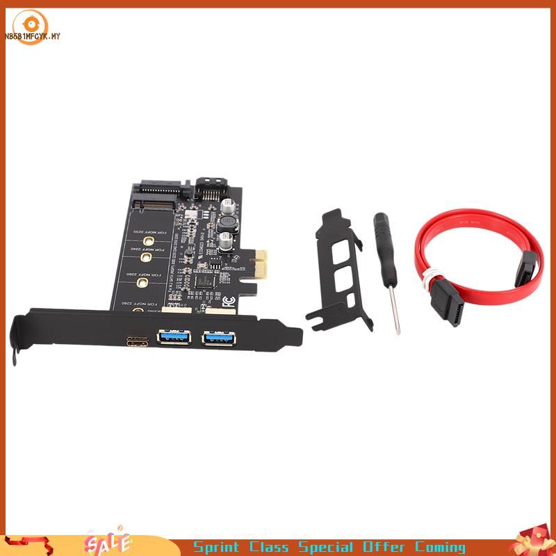 [Best-seller] Adaptador Duplo USB3.0 E Tipo C M . 2 PCIe M2 SSD SATA B Key Para PCI-Controller Converter Riser Card 2280