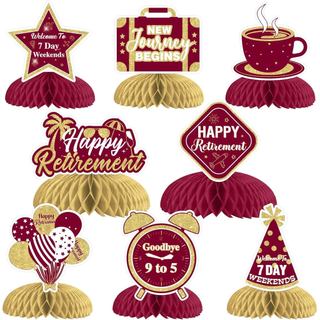 JOYMEMO 8 Peças de Decorações em Favo de Mel para Festa de Aposentadoria - Decorações para Festa de Aposentadoria em Bor