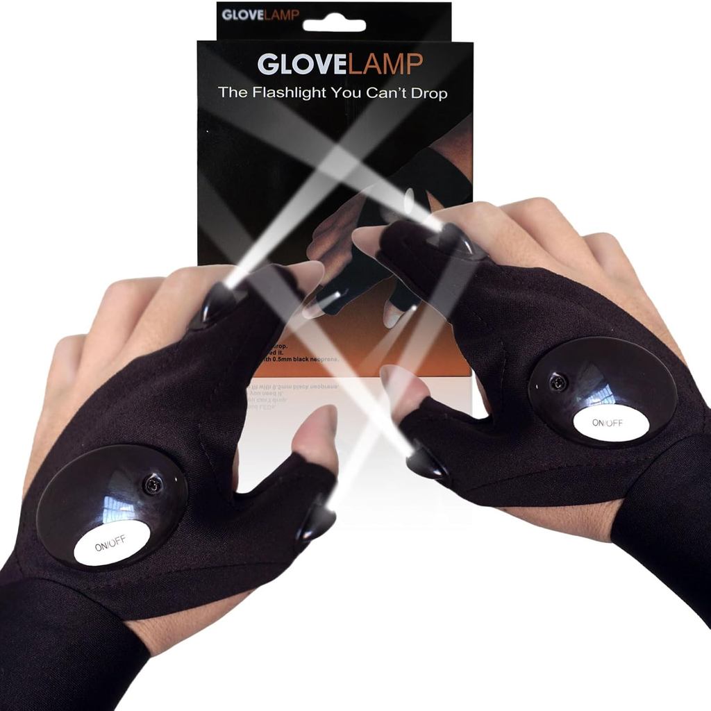 Luvas com Lanterna LED, Presentes de Natal e Aniversário para Homens, Namorados e Maridos, Gadget Incrível com Luzes nos