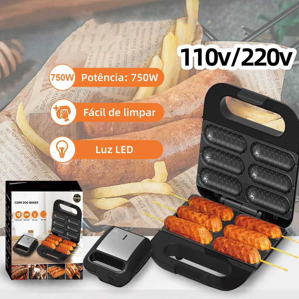 110V/220VCrepeira Elétrica Doméstica Multiuso com Revestimento Antiaderente, para Crepes, Hot Dog