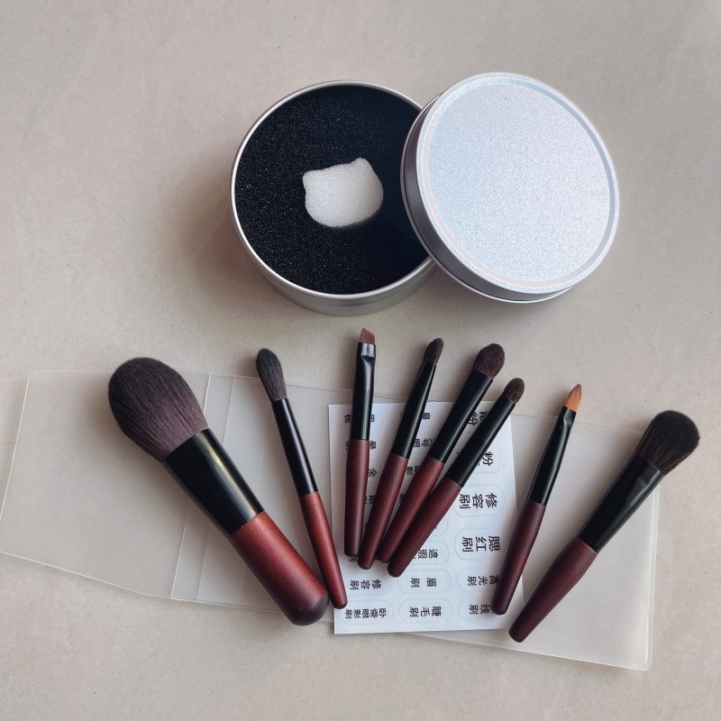 kit pincel maquiagem profissional pincel maquiagem 8 pçs mini conjunto escova de maquiagem portátil mini tipo conjunto c