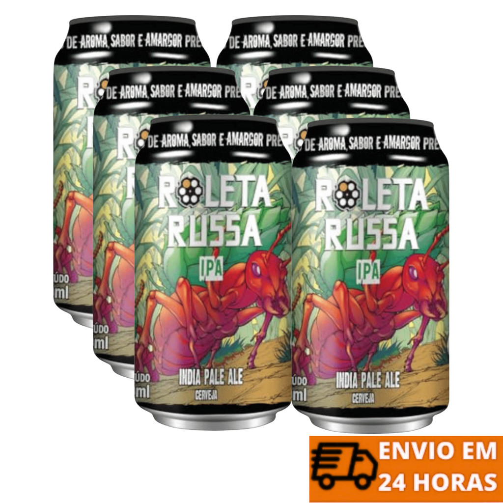 Kit 06 Cervejas Roleta Russa Indian Pale Ale IPA lata 350ml